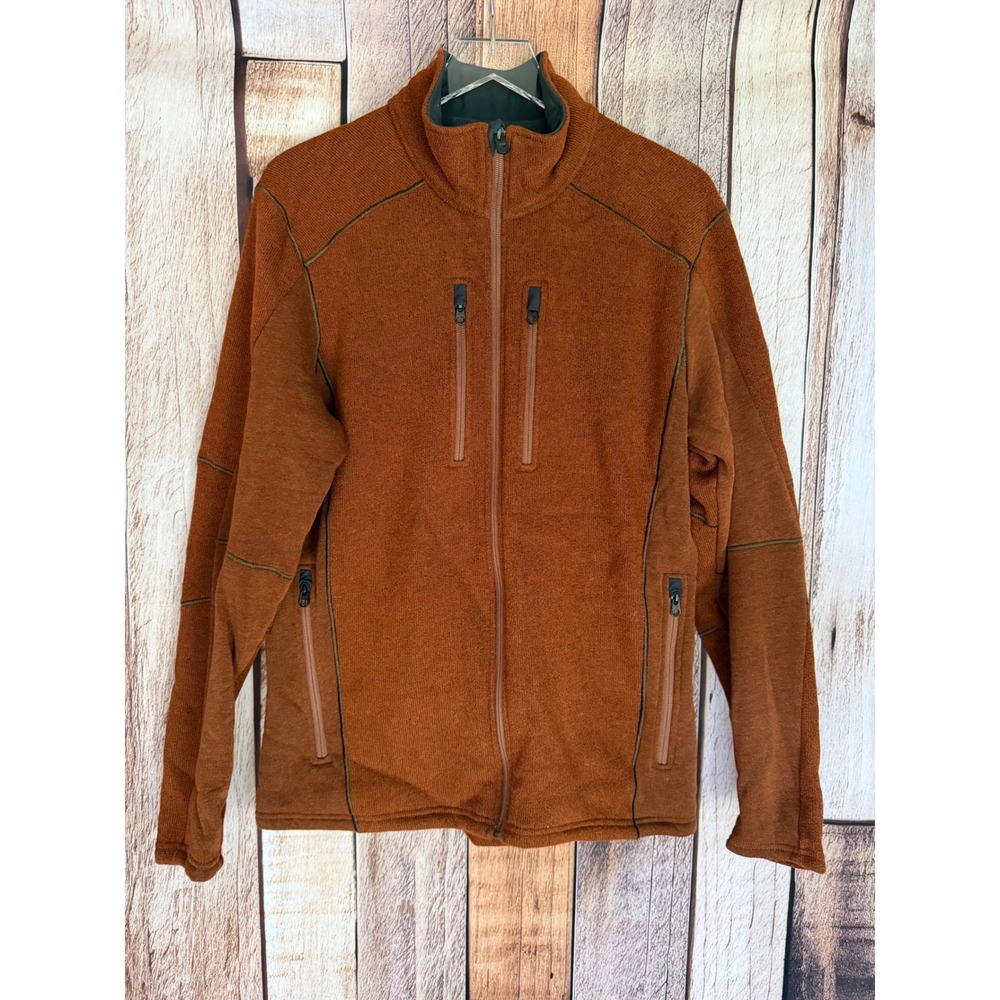 KUHL Interceptr Full Zip Fleece Jacket Rust Brown Outdoors Hiking Gorpcore Large